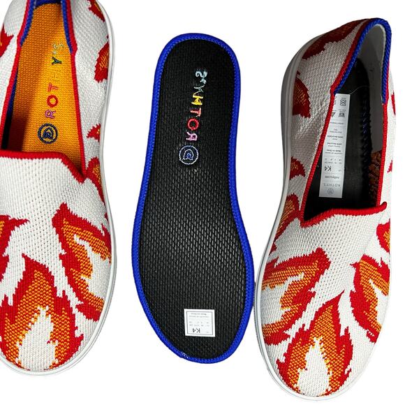 Rothy's The Kids Sneaker Flames Slip On Flats Shoes Big‎ Kid Size 4 - Picture 8 of 9